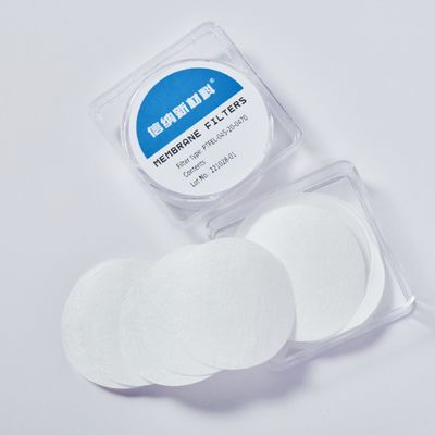 качество  Hydrophobic Polytetrafluoroethylene PTFE Membrane Disc Filter 0.45µm 25mm Dia завод